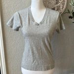 Nike Women’s Classic Grey V-Neck Tee Embroidered Logo Size Medium Photo 0