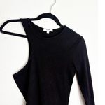 AGOLDE  Bea Cutaway Black Bodysuit Size Medium Ribbed One Sleeve Stretch Photo 3