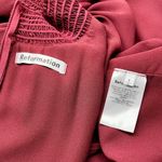 Reformation  Stevi Smocked High Neck Long Sleeve Midi Dress, Plum, size 6 Photo 8