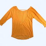 Ideology  3/4 Sleeve Back Cut Out Chevron Burnout Top in Orange Size Small Photo 0