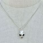 cat skull Sterling Silver Pendant Necklace Photo 1