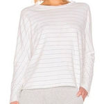 Frank & Eileen Tee Lab Oversized Continuous Sleeve Sweatshirt White Stripe Small Photo 0