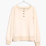 Madewell Henley Puff Sleeve Sweatshirt Photo 2