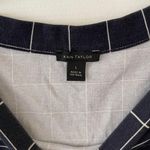 Ann Taylor L  Navy and White Check Top Photo 1