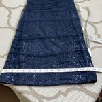 Ralph Lauren Lauren  Evening Navy Sequin Mesh Ruched Dress, Size 0 Photo 12
