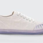 Fendi  Promenade FF Logo White Canvas Clear Lace Up Low-Top Sneakers Photo 0
