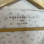 Aeropostale Long Sleeve Floral Button-Front Crop Top in White/Red Size XS Photo 8