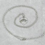 None Silver Heart Rhinestone Gem Chain Pendant Link Fashion Jewlery Necklace JB2-85 Photo 1