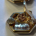 Angel Brand Vintage Signed Black Enamel Pave Bling Clip On Earrings Photo 2