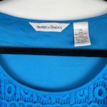 draper's & damon's Draper’s & Damon’s Crochet Blouse Top Sz 2X Turquoise Blue Boho Photo 3