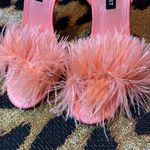 Nine West Peach Orange feather ankle heels sz 6 Photo 13