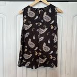 Loft  Outlet Brownish/Gray Paisley Bow Back Detail‎ Tank Top Size Small Photo 1