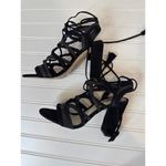 BCBGeneration BCBG Generation Ronny Gladiator Block Heel Black Real Suede Sandals Wmns US 7 Photo 2