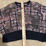 Adidas  HER Studio London‎ Plaid Patchwork Cropped Crewneck Pullover Sweatshirt Photo 5
