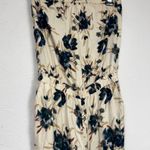 Talula Aritzia  Green Cream Floral Strapless Jumpsuit Womens S Jogger Beachy Vaca Photo 1