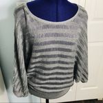Elle NWT Metallic Silver Open Knit Dolman Top Photo 1