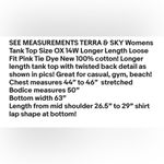 Terra & Sky Womens Tank Top Size OX 14W Longer Length Loose Fit Pink Tie Dye New Photo 9