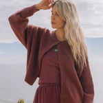 Daily Drills  Single Button Ribbed Burgundy Cardigan Sweater in Wine New XS/S Photo 0