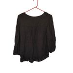 Preswick & Moore  Rayon Size Large L Dark Green Flowy Button Blouse Whimsy Goth Photo 1