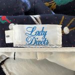Vintage Lady Divots Golf shorts with golfing scene detail Size 8 see measurement Blue Photo 5
