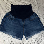 Haute Mama Maternity Shorts Jeans Size xl Measurements in pictures. EUC Blue Photo 0