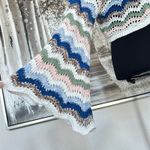 Francesca's Multicolor Crochet Bell Sleeve Fleur Tie Front Pullover NWT Photo 8