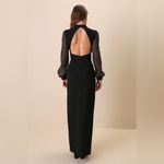 Lulus LULU’S Seeking Sophistication Black Backless Balloon Sleeve Maxi Dress Photo 4