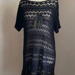 BCBG MaxAzria Black Crochet Cover Up Dress Fringe NWT Sexy Western Festival Goth Photo 0