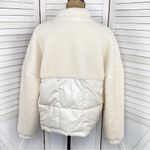 Fabletics Nelly Mixed Media Teddy Pullover Jacket Cream XL Half Zip Photo 5