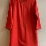 RACHEL Rachel Roy Coral Zip Front Long Sleeve Shift Dress Medium Photo 0