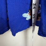 Free People Mini Dress Womens M Royal Blue Oxford Embroidered Oversized Bohemian Photo 10