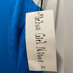 Urban Girl NWT Nites VTG Y2K 90s Blue Satin Floral Jacquard Prom Dress Photo 5