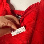 Madewell Smocked Puff Sleeve Midi Dress in Poplin in Cerise Size: S, NWT Photo 5