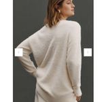 Anthropologie By Oversized Deep V-Neck Eyelash Tunic Ivory Sweater Size Large Photo 3