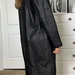 Black leather trench coat, oversized fit #leatherjacket Size M Photo 4