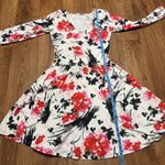 Abercrombie & Fitch  Womens Red White Floral Long Sleeve Skater Dress Size Small Photo 7