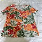 Coral Bay  Woman Blouse Top Blue Large Geometric Bead Nautical Long Sleeve V Neck Photo 0