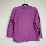 JM Collection  Purple Linen Shirt Womens 14 Button Down 3/4 Sleeve Beachy Casual Photo 7