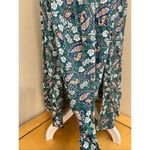 Blush BJ Blue Green White Paisley Floral Smocked Waist Midi Skirt Small Photo 1