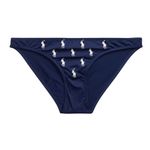 Ralph Lauren Polo Two-Tone All-Over Pony Bikini Bottom Navy Blue Small Photo 2