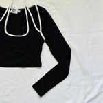 Princess Polly ★  long sleeve halter top - Black/White ★ Photo 17