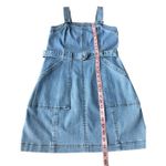 American Eagle  Super Stretch Denim Overall Mini Dress Size 8 Photo 9