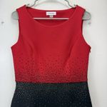 Calvin Klein  Rhinestone Red Black Sleeveless Scuba Stretch Sheath Dress Size 6 Photo 4
