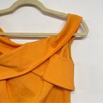 Halston Heritage  Marigold Orange Bodycon Strappy Cocktail Dress Womens S Mini Photo 6