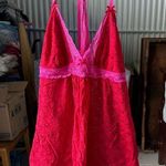 Torrid  Red and Pink Lace Chemise with Spaghetti Straps Photo 0