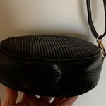 Circle Ribbed Black and Gold Crossbody/Wristlet Purse Black Photo 5