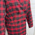 BeFree Tartan Plaid Double Breasted Tie Waist Trench Overcoat Red XS Photo 6