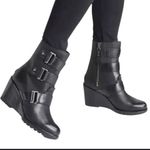 Sorel After Hours Black Buckle Wedge Boots Photo 0