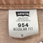 Levi's  954 Orange Tab Tan Roll Cuffed Denim High Waist Shorts Size 9 Photo 5