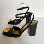 Valentino Garavani  One Stud Patent Leather Block Heel Pumps Black Size EU 37 Photo 3
